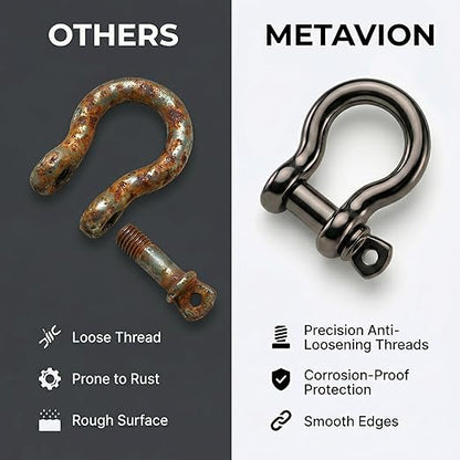 Gold 5/32" Bow Shackle, 5 Pack - Image 4
