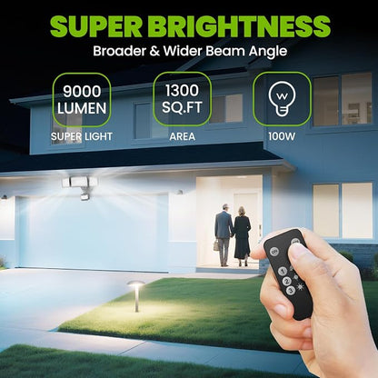 MAGAGUVU 100W Flood Lights Outdoor, 9000LM LED Security Light Motion Sensor - Image 4