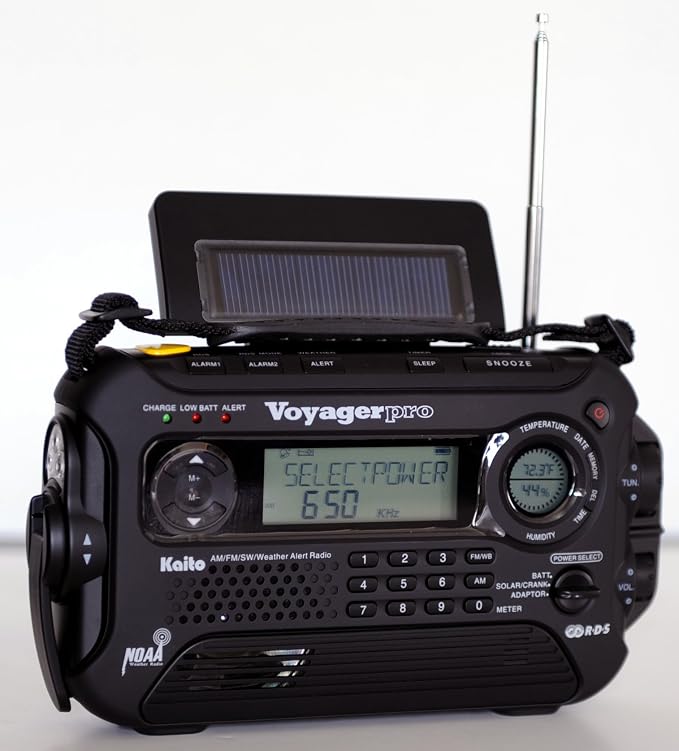 Kaito Voyager Pro KA600 Digital Solar Dynamo Hand Crank AM/FM/LW/SW & NOAA - Image 6