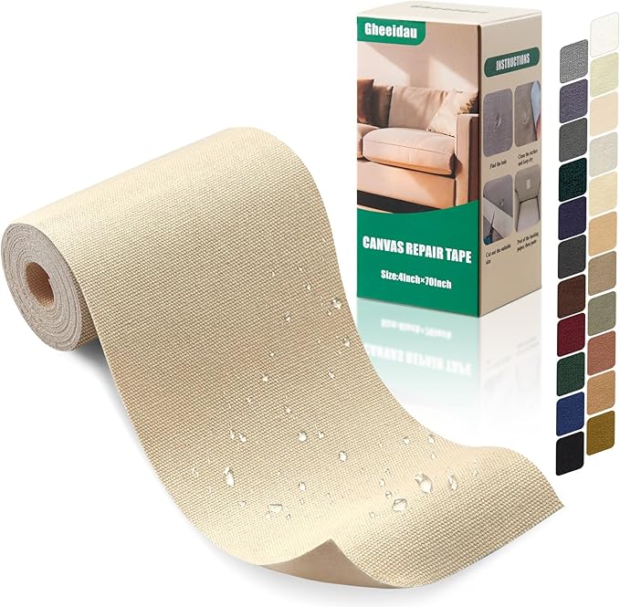 Gheeidau Canvas Repair Tape 4×70 Inch Waterproof Self-Adhesive Fabric Repair by Givethingsanewlife