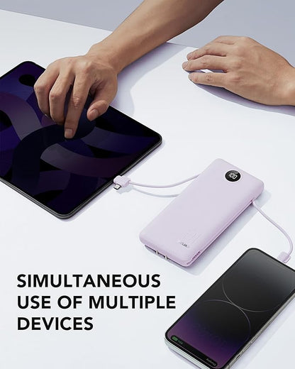 VRURC Portable Charger Built-in Cables and AC Wall Plug, USB C Power Bank - Image 6