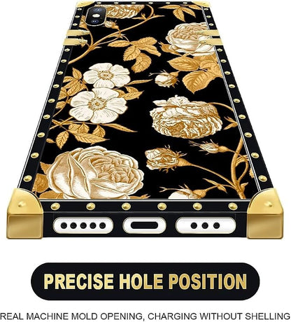 Compatible with iPhone Xs Max Case, Blooming Rose Golden Flower Luxury Golden - Image 5