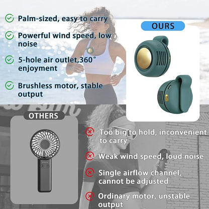 Portable Clip-On Fan, Mini USB Rechargeable 360° Rotatable Fan, 3-Speed Silent - Image 6