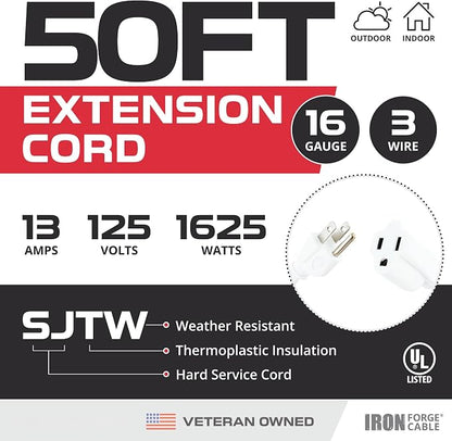 Iron Forge Cable Weatherproof 50 Ft Outdoor Extension Cord - Image 2