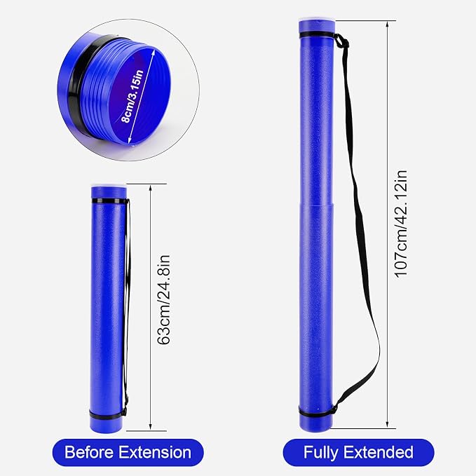 DEWEL Poster Tube, Waterproof Poster Holder Plastic Expandable - Image 2