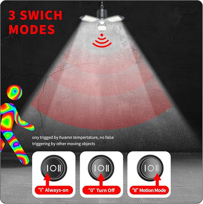 Plug in Garage Light Motion Sensor, 80W 8000LM Motion Sensor Lights Indoor - Image 6