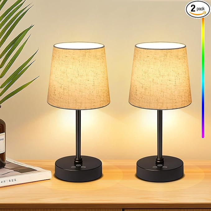 Wowag Small Cordless Table Lamp, 5000mAh Rechargeable Battery Operated Desk Lamp by Wowag