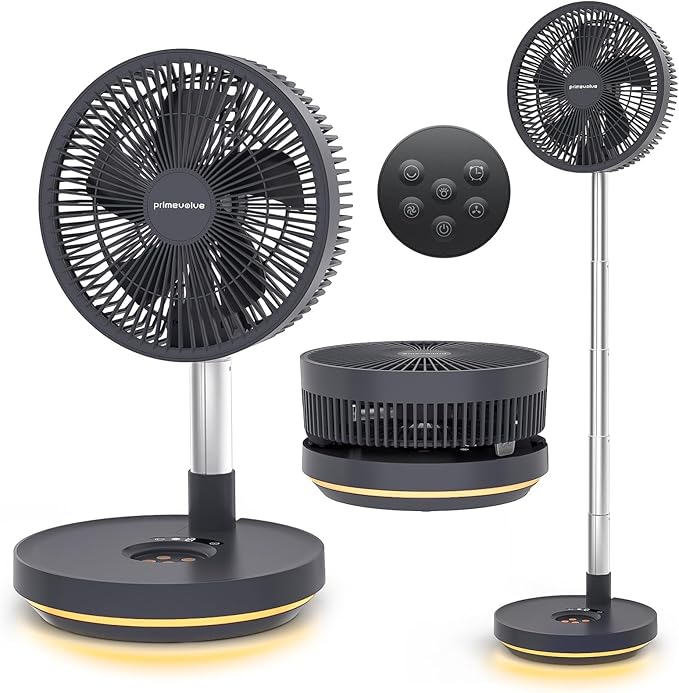 Primevolve Portable Rechargeable Oscillating Fan, Battery Operated Fan by Primevolve