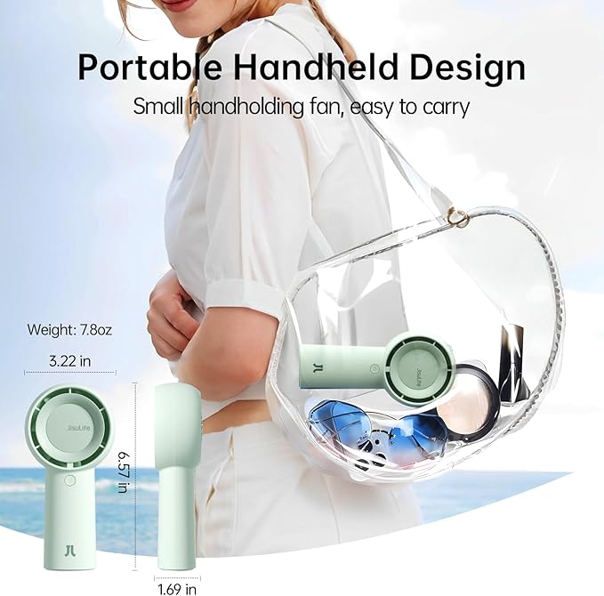 JISULIFE Portable Handheld Turbo Fan, 4000mAh USB Rechargeable Personal Battery - Image 5