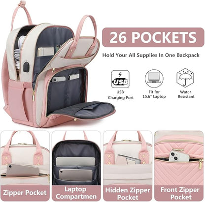 Backpack for Women Laptop Bag: Work Travel Backpacks Fits 17 inch Computer - Image 2