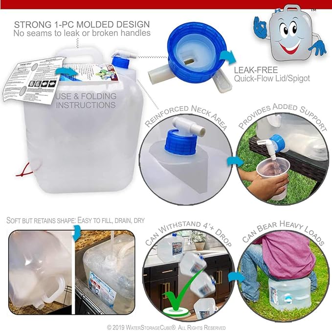 WaterStorageCube BPA Free Collapsible Water Container - Image 6