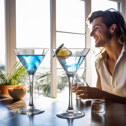 Unbreakable Martini Glasses Set of 6, 10 oz Plastic Martini Cocktail Glasses - Image 2