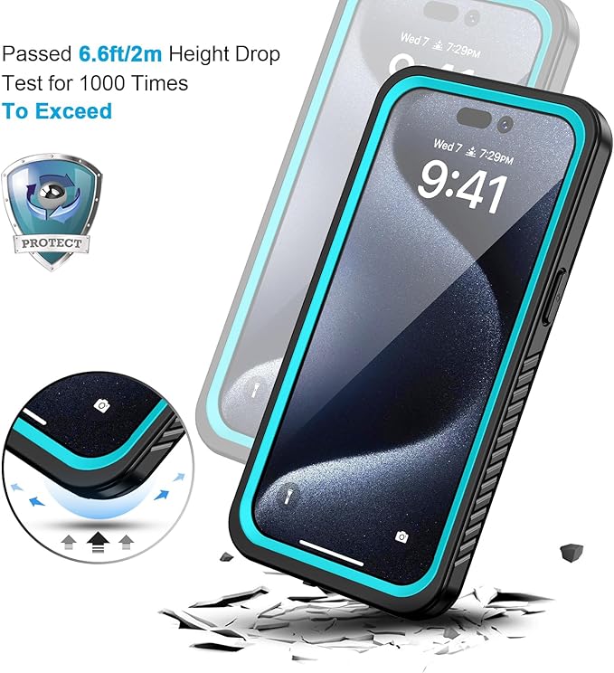 Lanhiem for iPhone 15 Pro Case, IP68 Waterproof Dustproof Shockproof Cases - Image 5