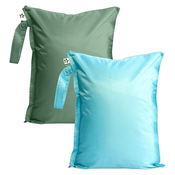 Tiny Twinkle Mess Proof Wet Bags | 2-Pack Reusable Waterproof Wet Bags by TinyTwinkle
