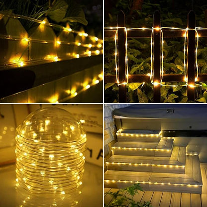Solar Rope Lights, 33ft 100LED Solar String Lights, 8 Modes Waterproof Solar - Image 7