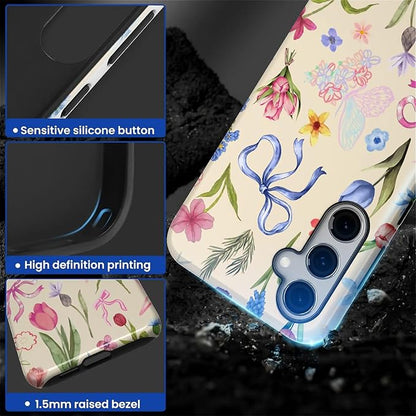 for Samsung Galaxy S24 Case, HL2 Aesthetic Flower Preppy Collage Hybrid 2 Layer - Image 3