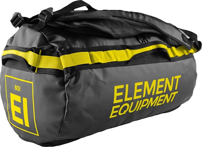 Element Equipment Trailhead Duffel Bag Shoulder Straps Waterproof Black/Yellow by ElementEquipment