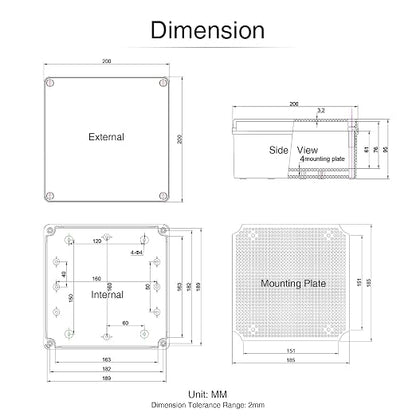 QILIPSU Outdoor Junction Box IP67 Waterproof Project Box ABS Plastic - Image 6