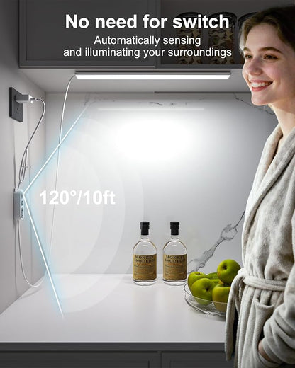 ASOKO Motion Sensor Dimmable Led Under Cabinet Lighting, 16 inches Plug in Led - Image 3
