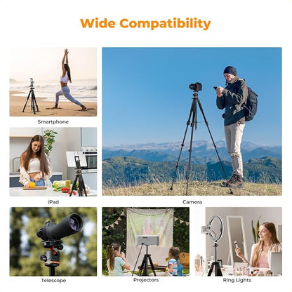 K&F CONCEPT 75 inch/190cm Camera Tripod, Lightweight Travel Outdoor DSLR Tripods - Image 7