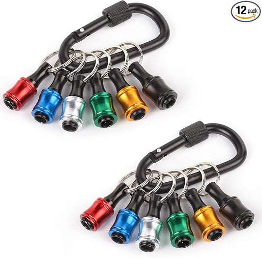 Katerk 6pcs 1/4 inch Hex Shank Aluminum Alloy Screwdriver Bits Holder 2 Sets by Katerk