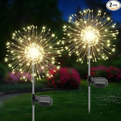 Solar Garden Lights Outdoor, 2 Pack 120 LED Twinkling Firework Lights Decorative by Unknown