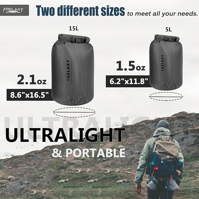 Frelaxy Waterproof Dry Bag 2 Pack/3 Pack, Lightweight Portable Dry Bags - Image 4