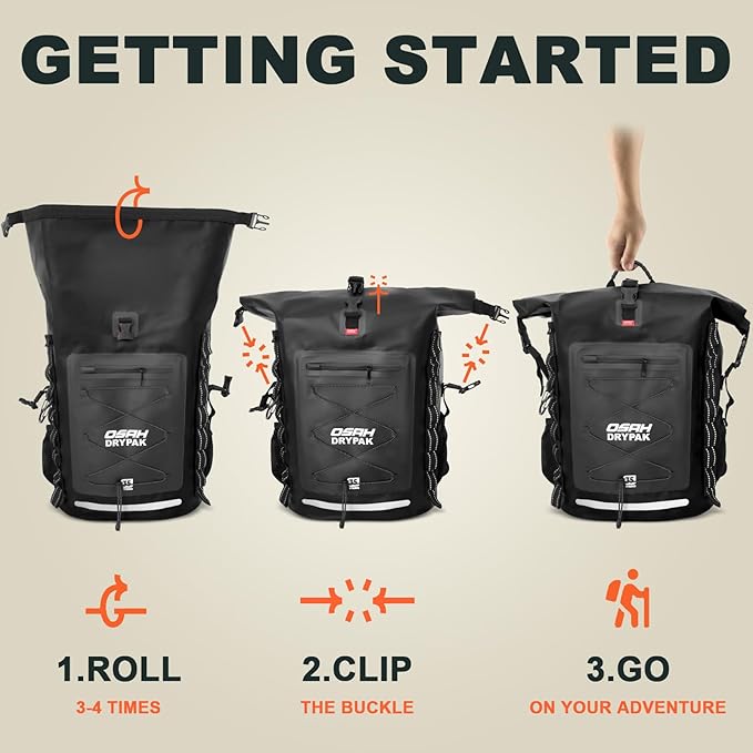 OSAH DRYPAK Waterproof Backpack Dry Bag 35L/55L/85L– Heavy Duty Roll-Top Hiking - Image 6