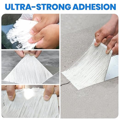ADHES Butyl Tape Waterproof Tape, 8in x 16ft, Aluminum Foil Tape Butyl Sealant - Image 2