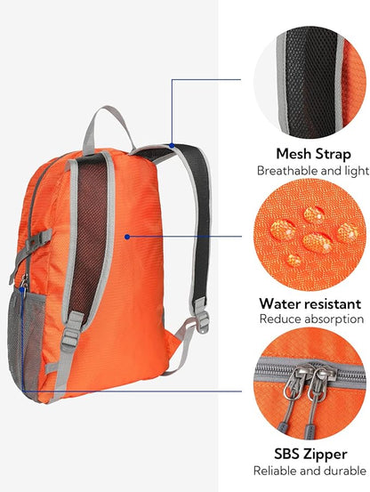WATERFLY Small Lightweight Packable Backpack: 20l Ultra Light Foldable Travel - Image 5