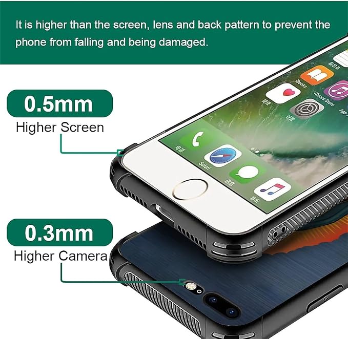 Case for iPhone 7 Plus/8 Plus, Soft Silicone Hard Acrylic for Shock Protection - Image 5