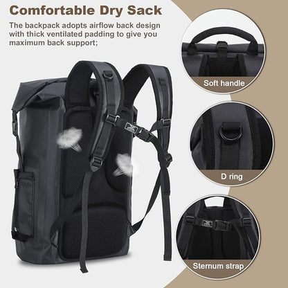 MIER Dry Bag Waterproof Backpack 30L Dry Sack Heavy Duty Roll-Top Closure - Image 5