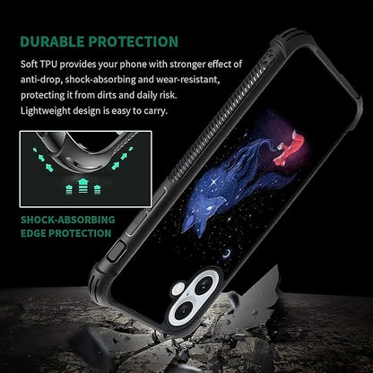 for iPhone 16 Plus Case, Galaxy Fox Wolf Pattern Graphic Design Girl Boy Soft - Image 7