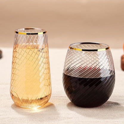 48 Pack Plastic Wine Glasses – 24 x 9oz Stemless Champagne Flutes & 24 x 12oz - Image 2