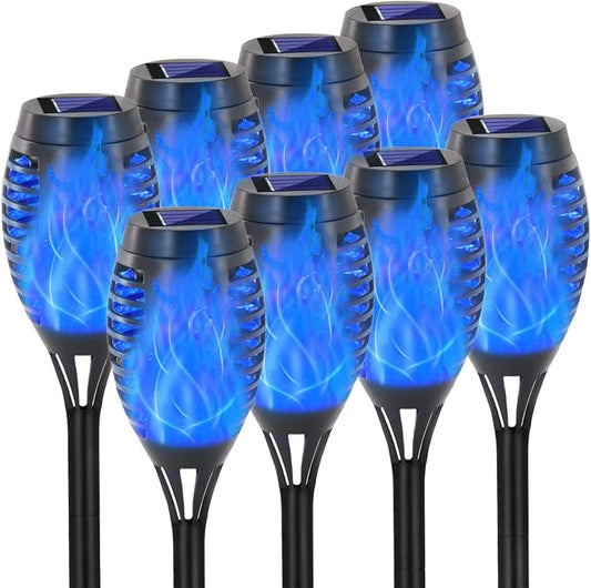 EOYIZW Solar Lights Outdoor, 8 Pack Blue Solar Torch Light by EOYIZW