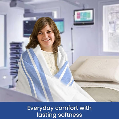 Linteum Textile Cotton Blended Hospital Patient Bath Blanket, Bed Bath Sheet - Image 4