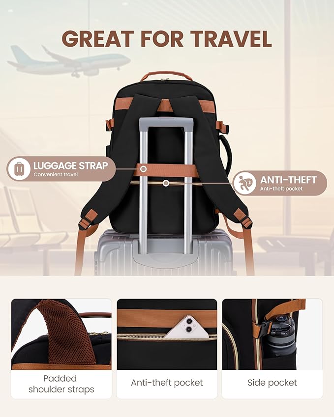 LOVEVOOK Travel Backpack for Women & Men 40L, Airline Approved Carry On - Image 6