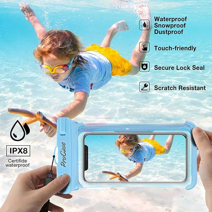 ProCase 2 Pack Waterproof Phone Pouch, Underwater Phone Case Up to 7", Dry Bag - Image 3