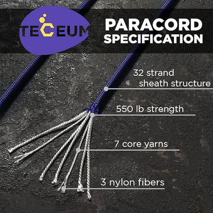 TECEUM Reflective Paracord Rope 1000 – 1000ft/200ft/100ft/50ft – 40+ Colors – - Image 2