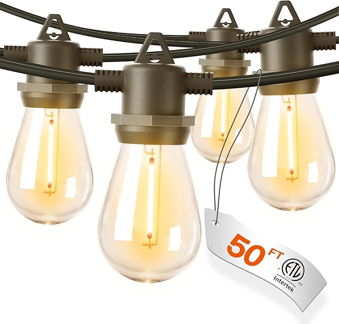 addlon 50FT Outdoor String Lights LED Waterproof Patio Lights by addlon