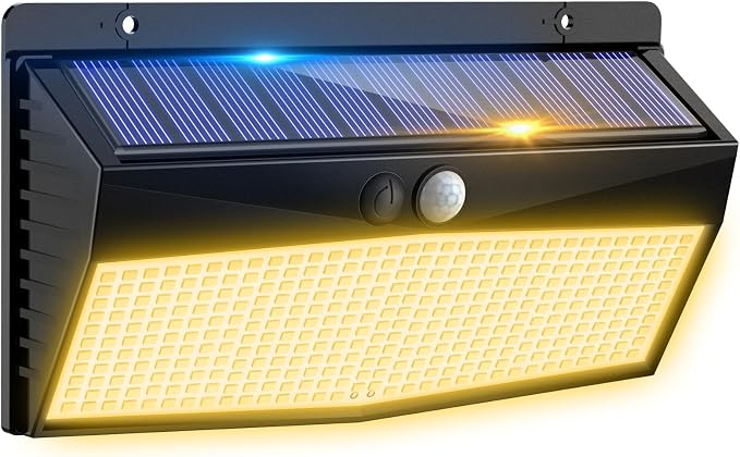368 LED Solar Motion Sensor Lights Outdoor, Solar Fence Lights by Peasur