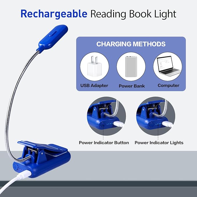 VAVOFO Rechargeable Book Light for Reading in Bed Kids, 7 LED Reading Light - Image 4