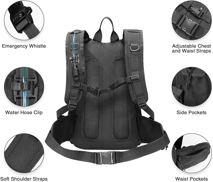 CVLIFE Hydration Backpack with 3L TPU Tactical Water Bladder, 22L Hiking - Image 7