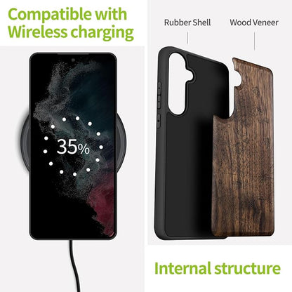 Carveit Wood Case for Galaxy S24 Plus Case Shockproof Protective Cover Unique - Image 5