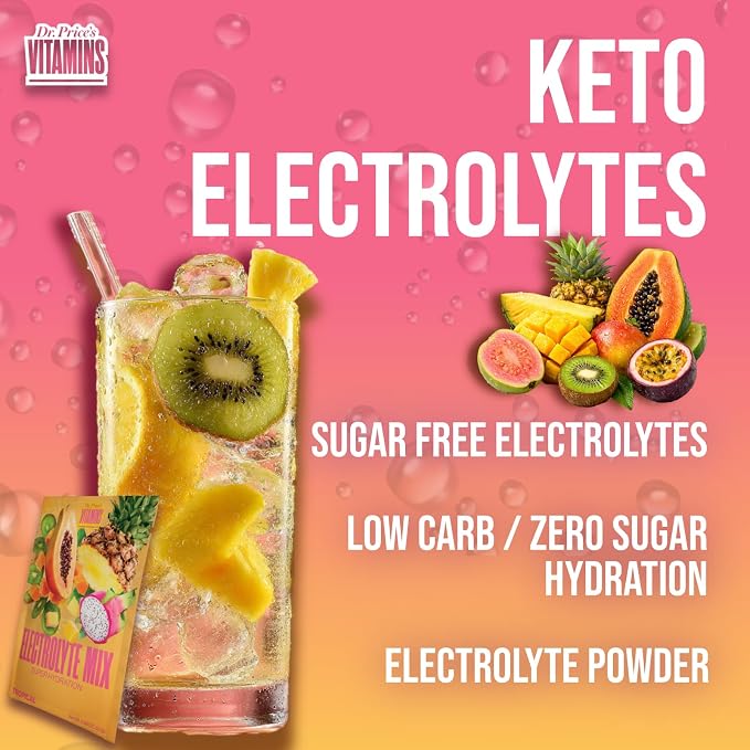 Dr. Price’s Electrolytes Hydration Powder Packets – Tropical, 30 Packs | Sugar - Image 7