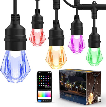 XMCOSY+ Smart Outdoor String Lights - 123ft RGBCWIC Patio Lights by XMcosy