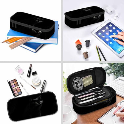 Black Cat Pencil Bag Cute Pet Animal Golden Round Eyes Big Capacity Pencil Case - Image 6