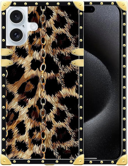 Compatible with iPhone 16 Case, Seamless Gold Chain Leopard Luxury Golden by Unknown