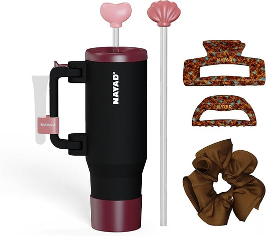 NAYAD 40oz Travel Tumbler with Handle and Straw|Cup Holder Friendly Insulated by NAYAD