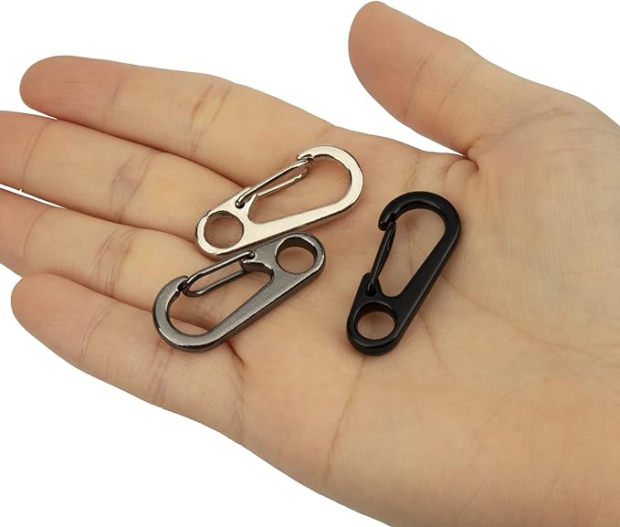 SWATOM Small Mini Carabiner Clip Tiny Spring Snap Hook Keychains Micro - Image 4